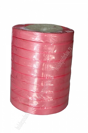 Лента атласная 1 см*25 ярд (10 бобин) SF-1361, розовый  CD